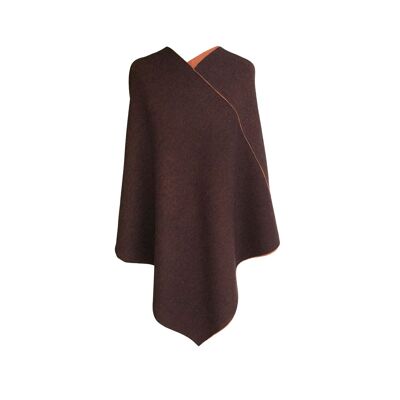 Triangle poncho thick red-brown / orange