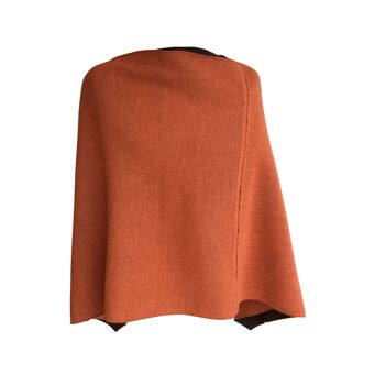 Poncho triangle épais rouge-brun / orange 2