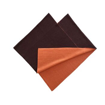Poncho triangle épais rouge-brun / orange 3