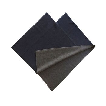 Poncho triangle épais bleu-marron / marron 3