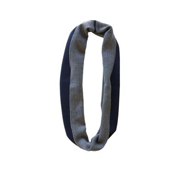 Foulard rond bleu / gris 2