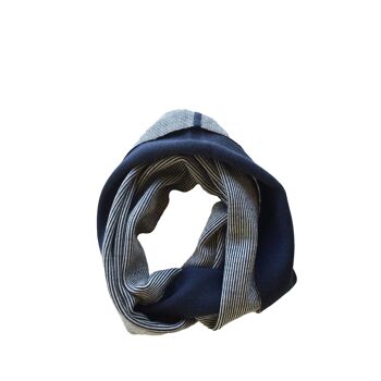 Foulard rond bleu / gris 3