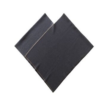 Poncho triangle réversible fin bleu doré/naturel 4