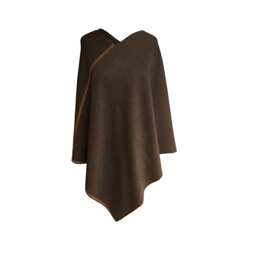 DreieckPoncho reversibel dünn braun/honig