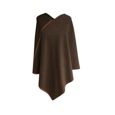 Triangle poncho reversible thin brown/honey