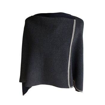 Poncho triangle fin anthracite / gris 2