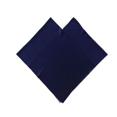 Poncho triangular fino azul / natural