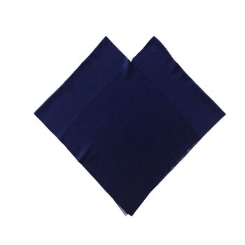 Poncho triangle fin bleu / naturel 1