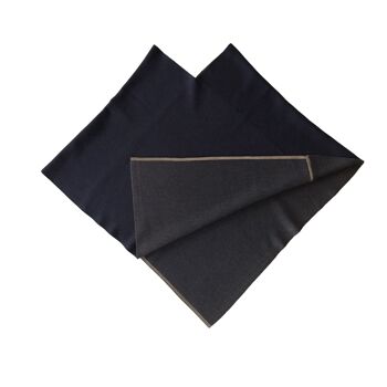 Poncho triangle fin bleu / naturel 2