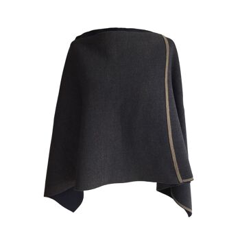 Poncho triangle fin bleu / naturel 4