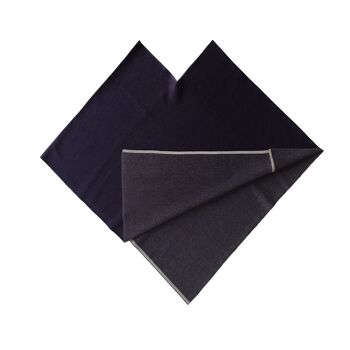 Poncho triangle fin violet / gris 3