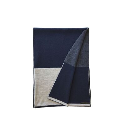 Bufanda de lazo azul / gris
