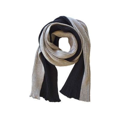 Ribbed scarf two-tone anthracite / gray