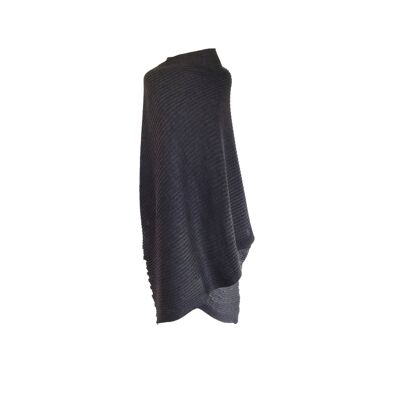 Ribbed stole plain anthracite