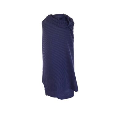 Ribbed stole plain blue