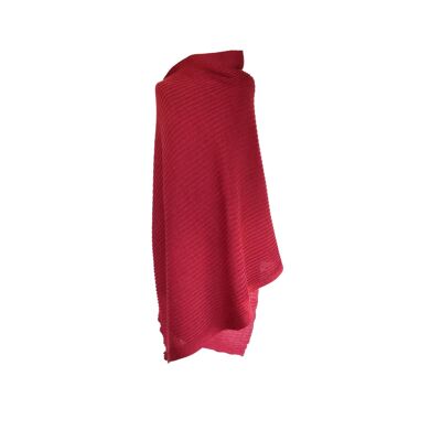 Ribbed stole plain red