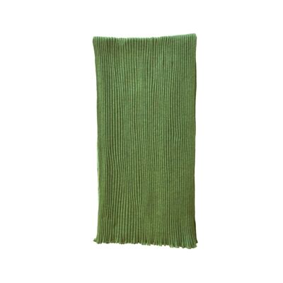 Ribbed scarf plain yellow-green