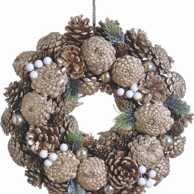 Kerstkrans landelijk - Witte bessen | Ø 30 cm | Kran Landelijk Rond | kerstdecoratie deurkrans | Krans voor de kerst | kerstversiering kransen | Witz