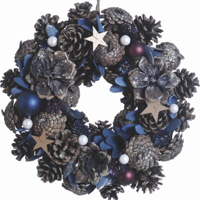 Landelijk Kerstkrans | ø 30cm | krans landelijk ronda | kerstdecoratie deurkrans | Krans voor de kerst | kerstversiering kransen | Azul