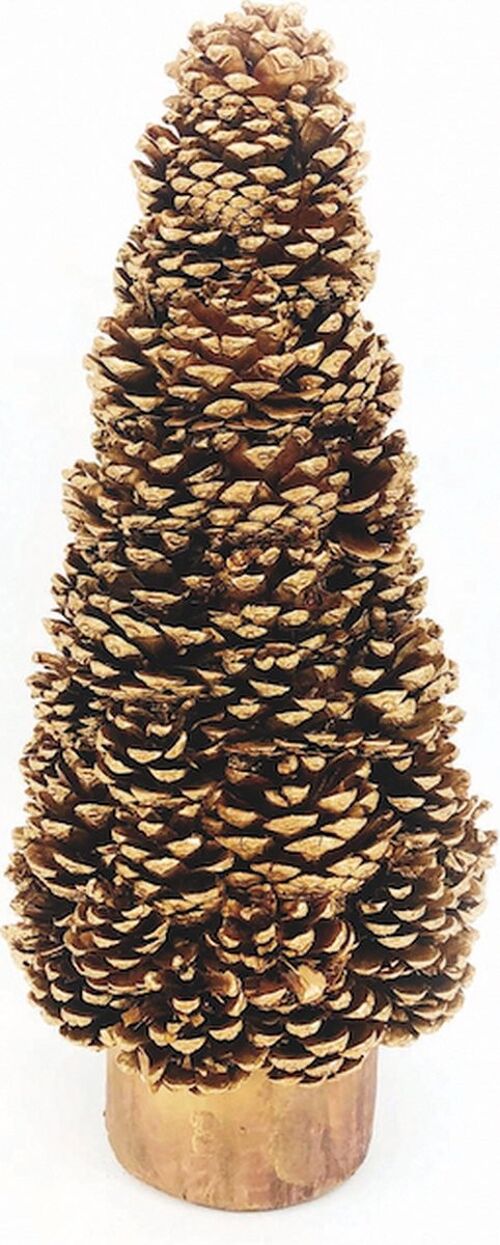 Kerstboom - dennenappels | 40 cm | sfeervolle kerst decoratie vervaardigd uit dennenappels | Decoratieve kunst kerstboom | Goud