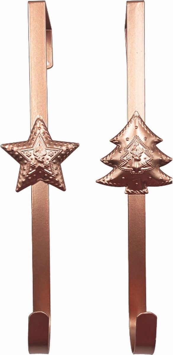 Appendiabiti in metallo - kerstkrans haak set furgone 2 | 10 x 6 x 29 cm | Speciale deurhanger voor over deur | Haak om jouw kerstcadeaus in zak of kerst decoratie aan op te hangen | Capodistria