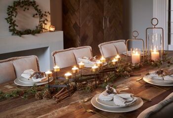 Metalen kaarsen houder - Harmonica | 60cm | Housses de cire en métal | Décoration de table de dîner | Kerst décoration | tafel kerst versiering | Zwart 2