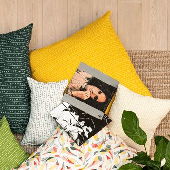 Linen Cushion Cover 80x80 ARRASTA PÉ Yellow ABACAXI 5