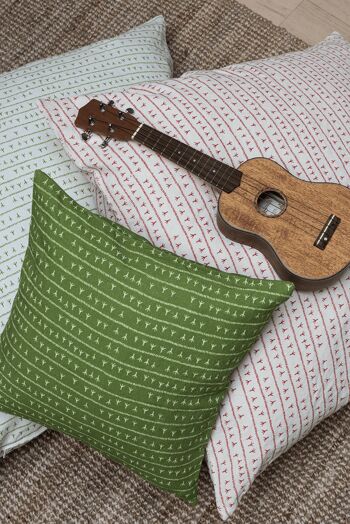 Linen Cushion Cover 45x45 ARRASTA PÉ Green ABACATE 3