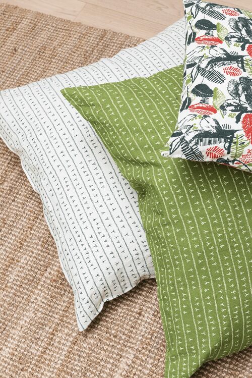 Linen cushion cover 80x80 ARRASTA PÉ Green FOLHA