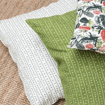 Linen cushion cover 80x80 ARRASTA PE Green FOLHA