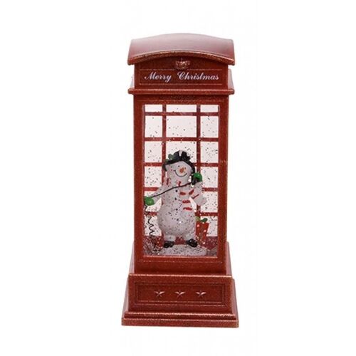 Christmas decorative phone booth, with music, lighting and snow AT-783B