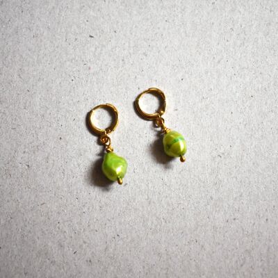 Pendientes perla verde