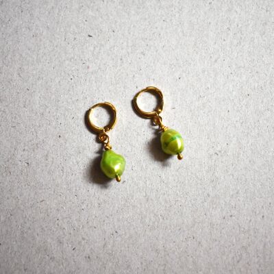 Boucles d'oreilles perle verte