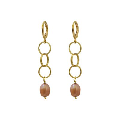Boucles d'oreilles perles roses