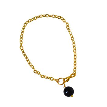 Bracelet ou bracelet de cheville en perles d'onyx noir 1