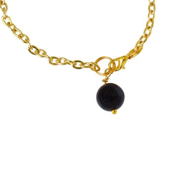 Bracelet ou bracelet de cheville en perles d'onyx noir 2