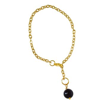 Bracelet ou bracelet de cheville en perles d'onyx noir 3