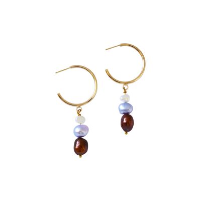 Boucles d'oreilles perles d'eau douce Autumn's Kiss