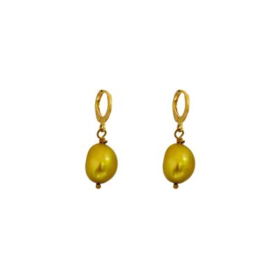 Boucles d'oreilles uniques en or avec perles