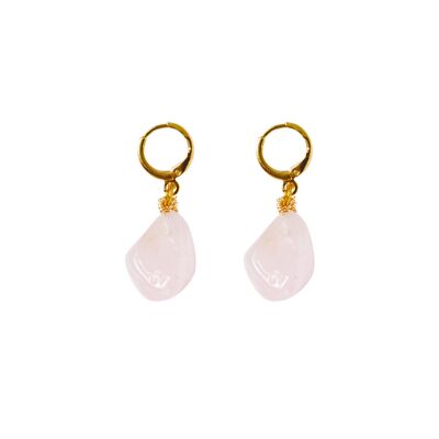 Boucles d'oreilles en quartz rose