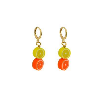 Boucles d'oreilles citron + orange