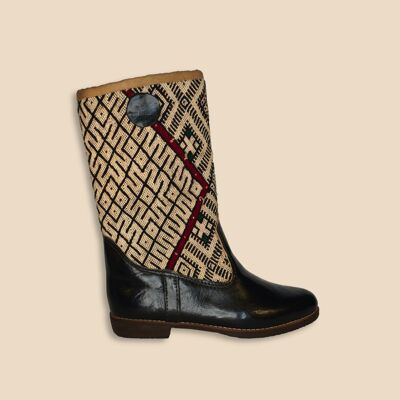 Bottes Kilim Hautes Cuir Noir