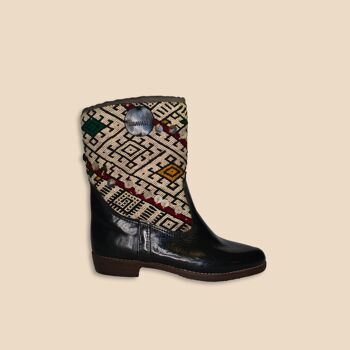 Bottes Kilim Basses Cuir Noir 5