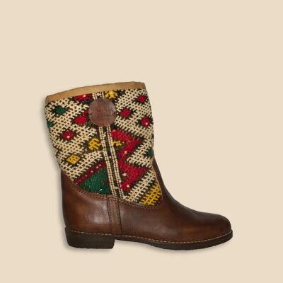 Kilim Boots Low Chestnut Brown Leather