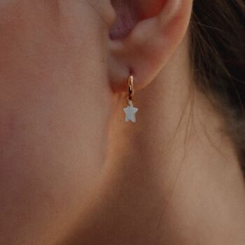 Boucles d'oreilles étoile en nacre 4