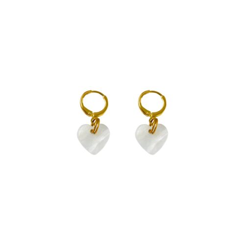 Mother of Pearl Heart Earrings