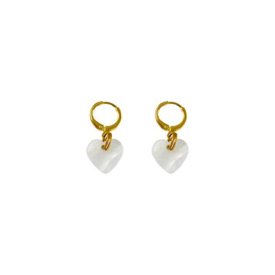 Mother of Pearl Heart Earrings