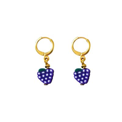 Boucles d'oreilles raisins rouges