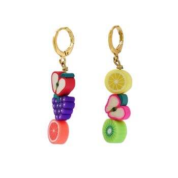 Boucles d'Oreilles Fruits Dépareillées 1