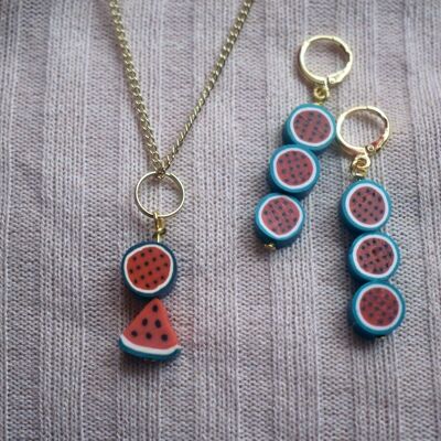 Watermelon earrings, necklace or set